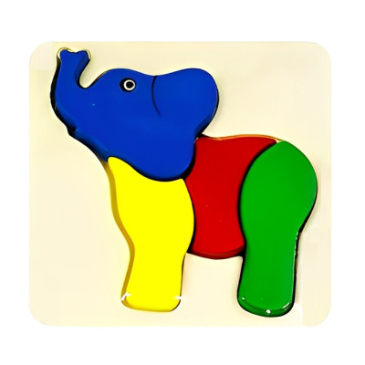 Rompecabezas Madera Elefante Multicolor